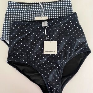 Dixperfect Women's High-Waisted Bikini Set - Black and White